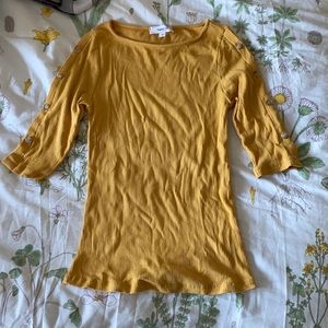 3/4 sleeve yellow top
